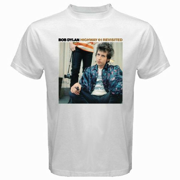 

bob dylan highway 61 revisited men's white t-shirt size s m  xl 2xl 3xl, White;black