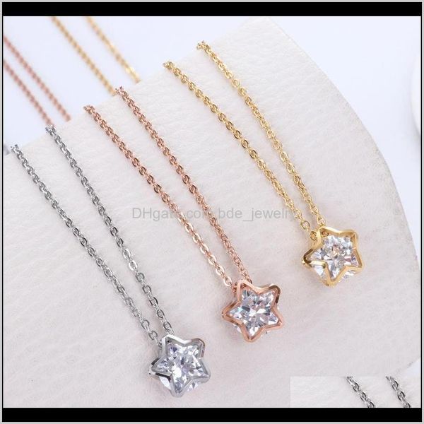 

& pendants jewelryrose gold color stainless steel star pendant necklace women bijoux, cute crystal statement necklaces fashion jewelry neckl, Silver