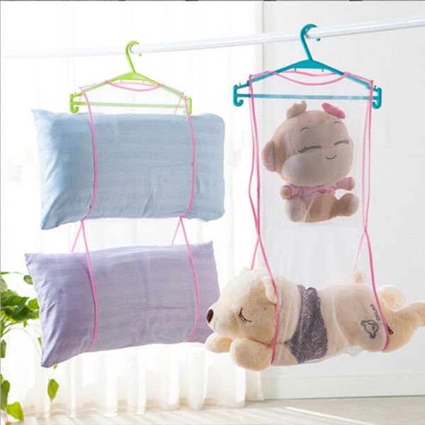 

hangers & racks creative pillow cushion storage bag shelf drying laundry nets rack with multiple