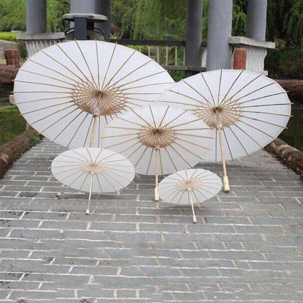 Guarda -chuvas de papel branco parasols de casamento chinês mini guarda -chuva de guarda -chuva DIY