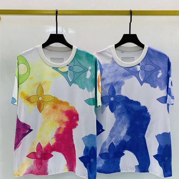 

2021 men's t-shirts hip hop fashion colorful printing mens short sleeve men women tees polo size, White;black