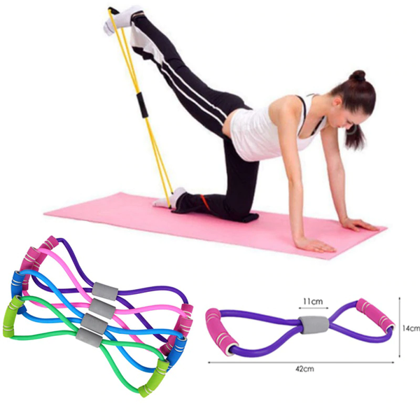 

slim yoga gum fitness resistance 8 word chest expander rope workout muscle rubber elastic bands for sports exercise