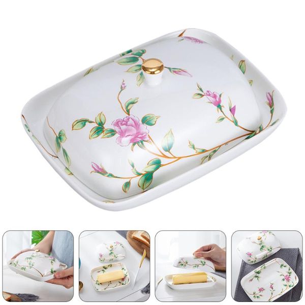 

dishes & plates 1pc ceramic dish service plate butter cheese box design