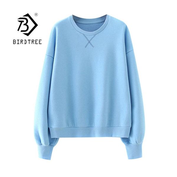 

women's hoodies & sweatshirts 2021 autumn women oversize o-neck fall solid blue cotton batwing sleeve pullovers loose plus size t07710, Black