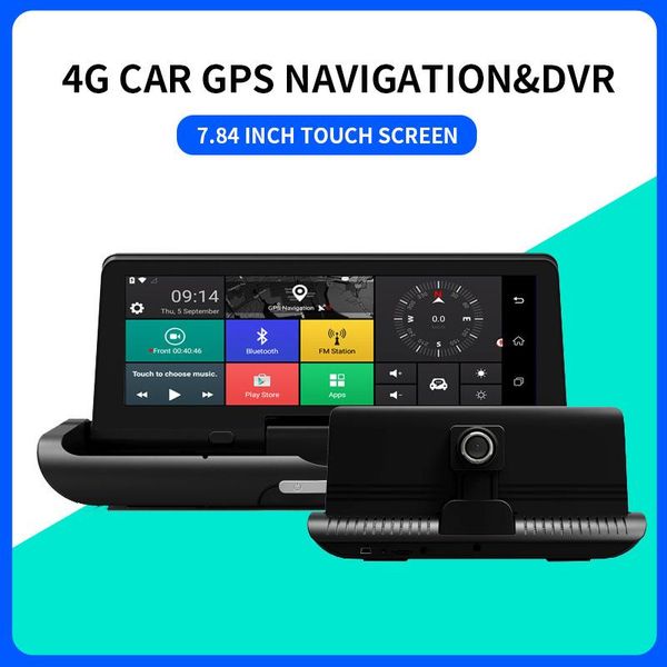 

car video 8 inch dual-lens dvr bluetooth cross-border driving record navigator universal dash cam navi