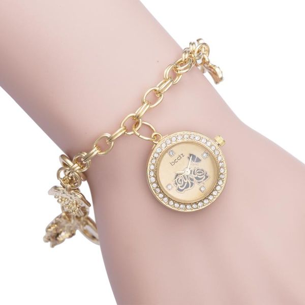

wristwatches asjwatch women's gold inlaid diamond simple bracelet watch quartz, Slivery;brown
