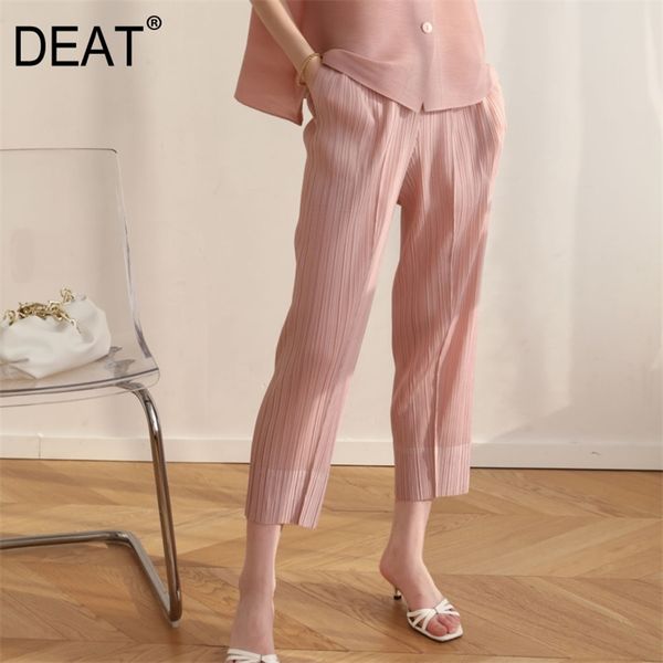 

deat frilly pants woman elastic waist solid thin pencial small feet trousers wild casual style fit autumn fashion xq325 211112, Black;white