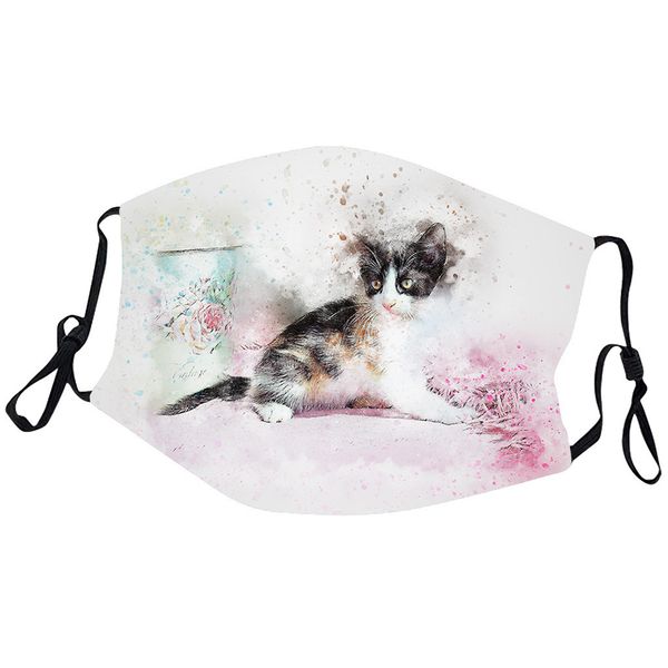 

factory outlet s personalized cat wolf pattern printed cotton washable insert pm2.5 filter cloth mask can be customized qrdi