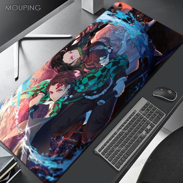 

mouse pads & wrist rests mousepad demon slayer mats katana carpet japan pad 90x40 kimetsu no yaiba pc accessories for gamers