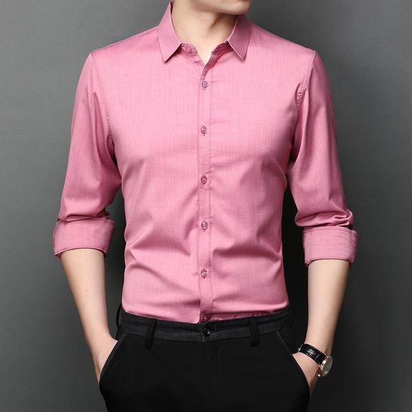 

men's casual shirts 2021 spring autumn and winter shirt fashion men long-sleeved business lapel zde2067, White;black
