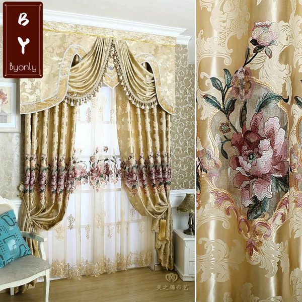 

curtain & drapes atmospheric chinese water-soluble embroidered curtains for high-end bedroom living room study blackout customization