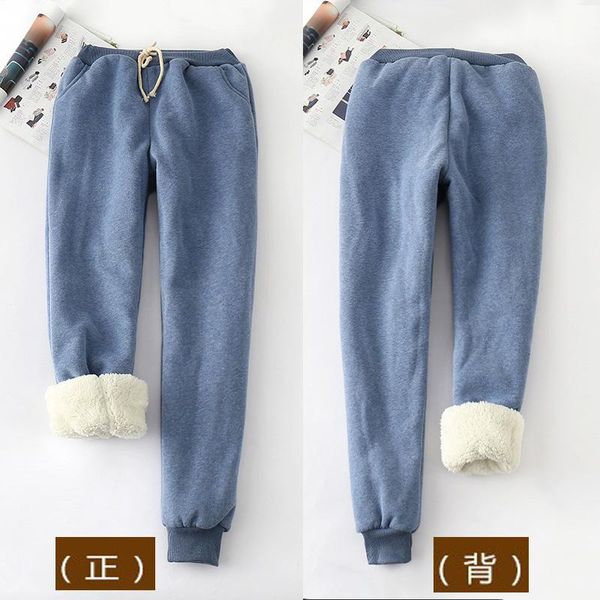 

cashmere sports pants winter women's large bodypants autumn and loose thickening thin student warm running, Black;blue