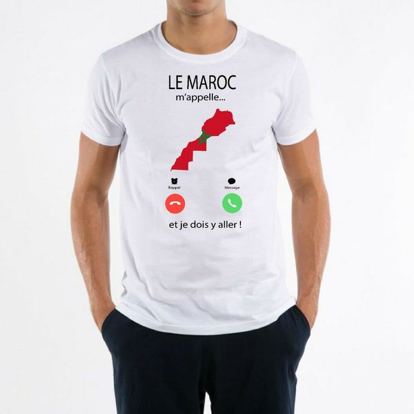

mens t-shirt morocco calls me... 2, White;black