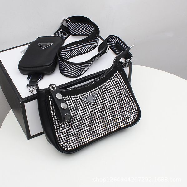 

luxury design handbag p family three in one rivet diamond small square bag