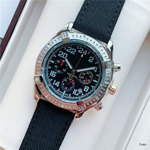 

fashion men watches chronometre quartz movement sport watch nylon strap all dial work waterproof wristwatch ocean good quality mens wristwat, Slivery;brown