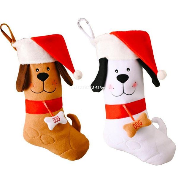 

christmas decorations stockings sock dog bones decoration fireplace xmas tree hanging pendant ornament candy gift bag dropship