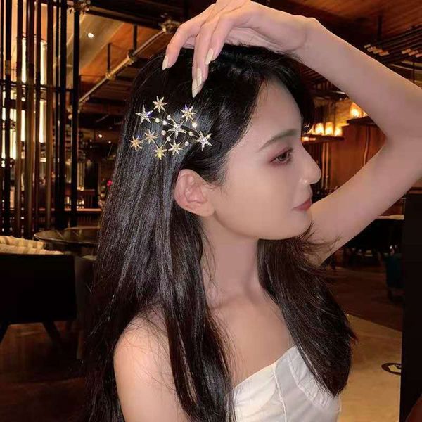 

hairpin korean net red temperament girl is sweet star alloy bangs hairpin, Golden;silver