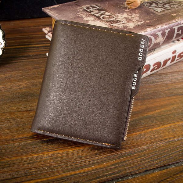 

the wallet men's short vertical zero zipper wallet card bag, Black