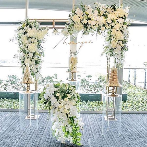 

party decoration flower iron arch stage background frame rectangular