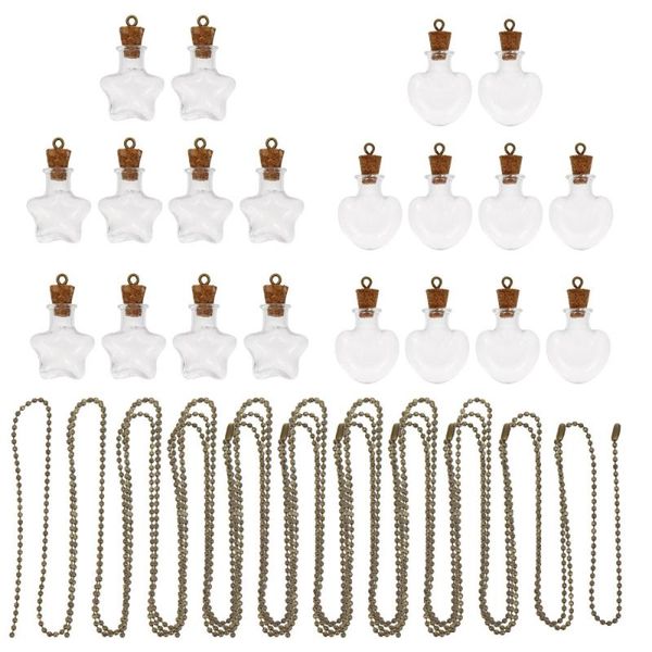 

novelty items 20pcs mini glass bottles hanging pendants creative diy with chain
