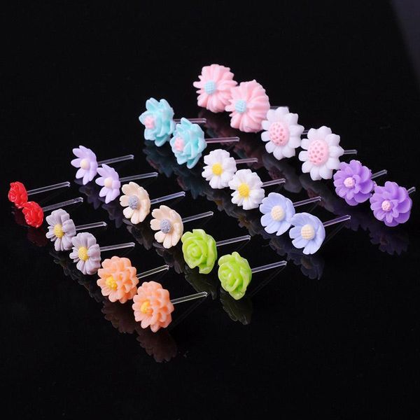 

stud earrings mixed styles rhinestone sun flower geometric animal crystal plastic set for women girls gifts jewelry, Golden;silver