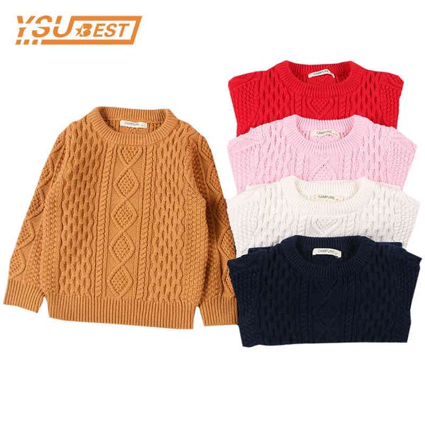 

autumn baby boys girls sweaters kids winter knit ripped toddler clothes 210429, Blue