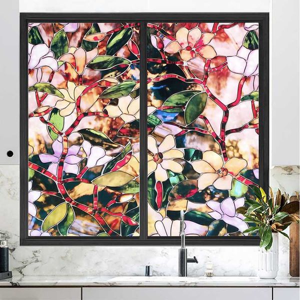 

window stickers 3d painted decorative privacy film static cling uv blocking sticker no glue heat control opaque decal