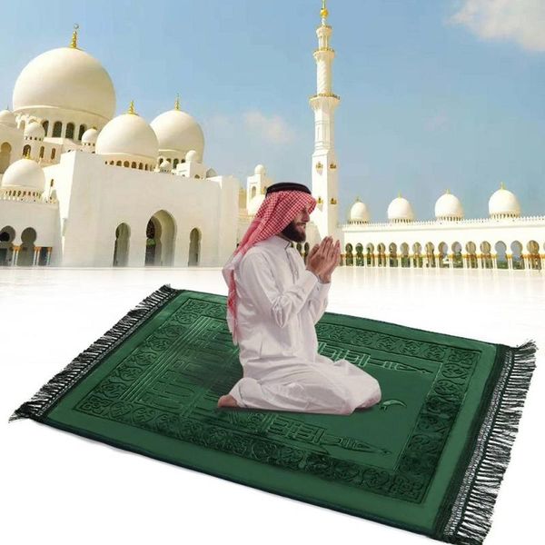 

carpets muslim pilgrimage blanket prayer mat polyester material thickened machine washable non-slip islamic mulat carpet