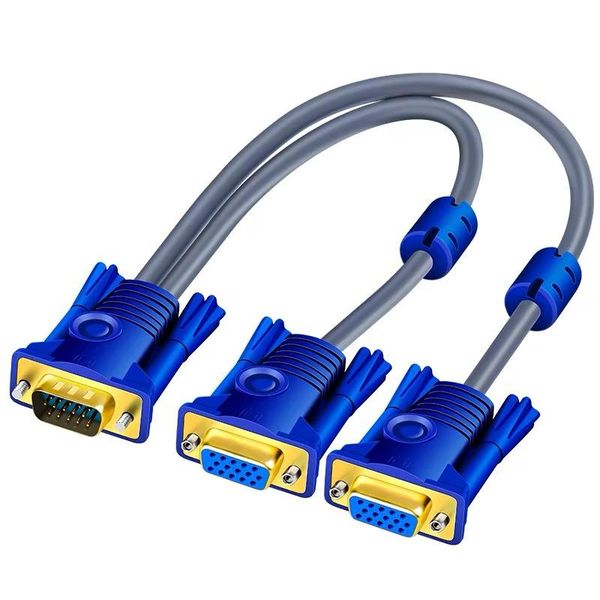 

splitter cable male to dual female 2 vga adapter y monitor one input two output conversion hd 1080p computer cables & connectors