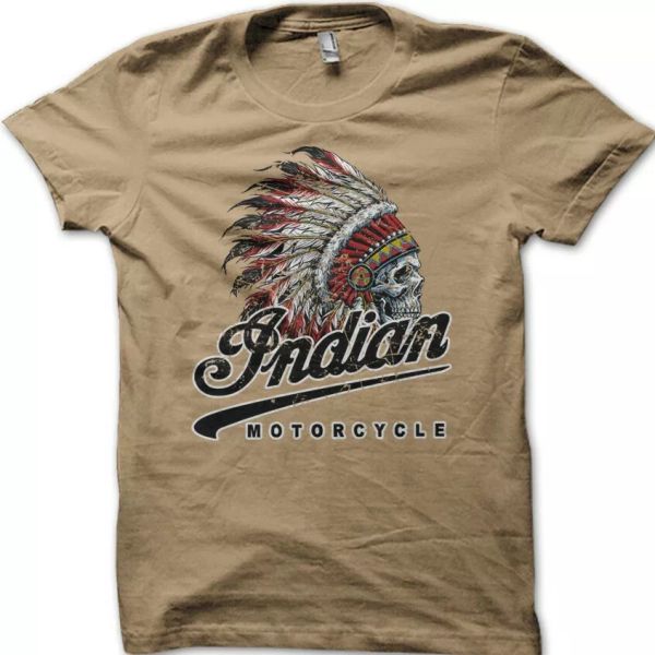 

indian custom motorcycle racer biker vintage t-shirt 9000, White;black