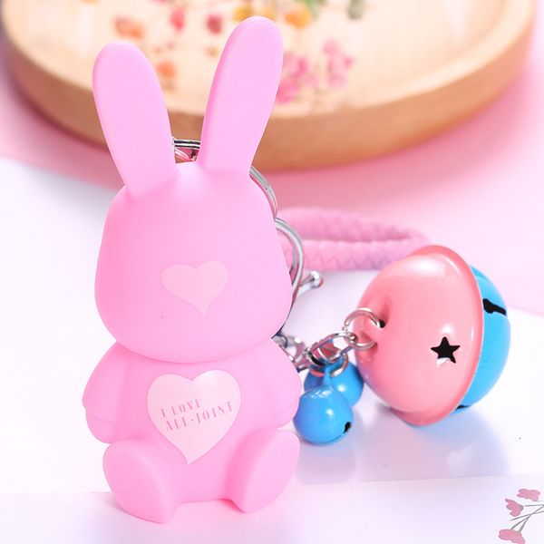

keychains baby rabbit key pendant doll lovers chain men and women car bell bag small gift, Silver