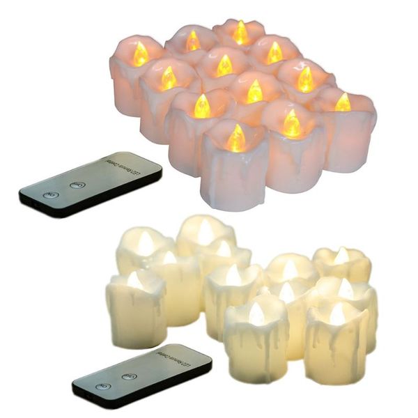 

12pcs realistic flameless led candle light with remote control battery operated q1jb candles