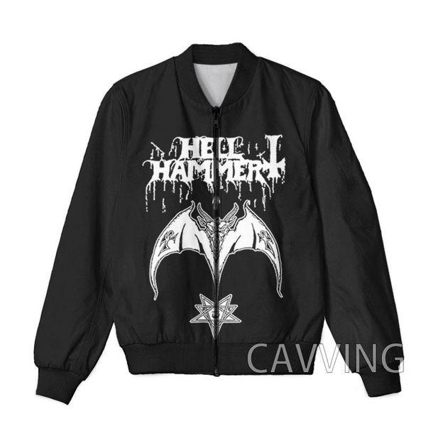 

men's jackets cavving 3d printed hellhammer rock zipper bomber men overcoat mens coat zip up for women/men, Black;brown
