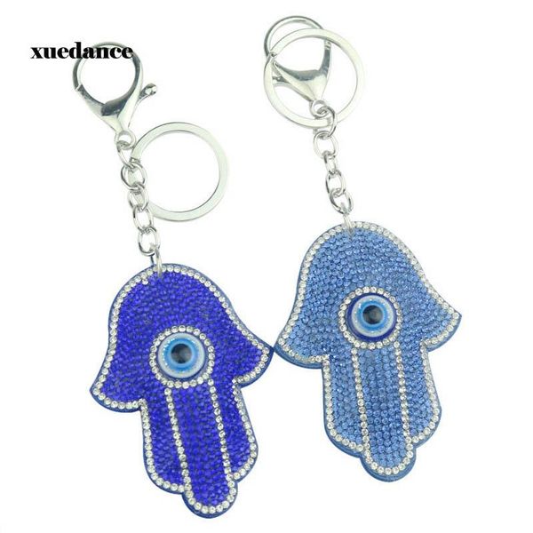 

keychains fatima keyringhand palm & eyes car pendant key chains drill tassel gift creative personality women keychain fashion keyring, Silver