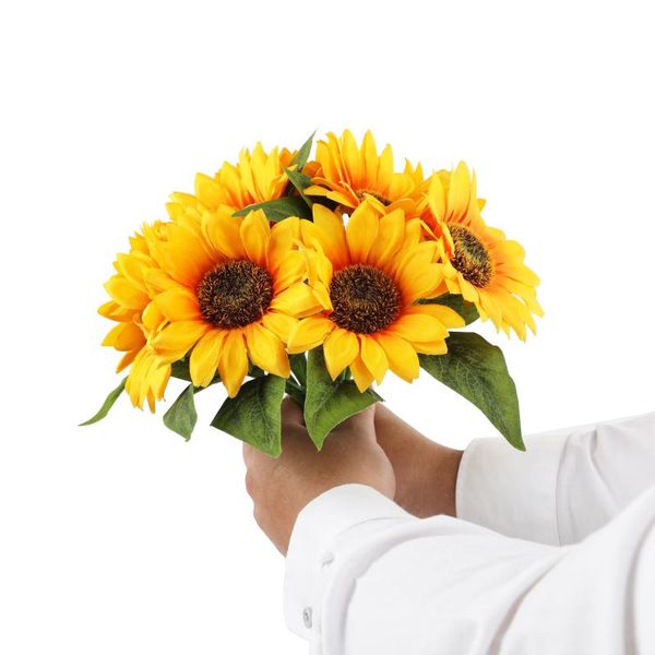 

decorative flowers & wreaths 5pcs artificial silk flower sunflower bouquet daisy home garden wedding table diy simulation accessorie plant