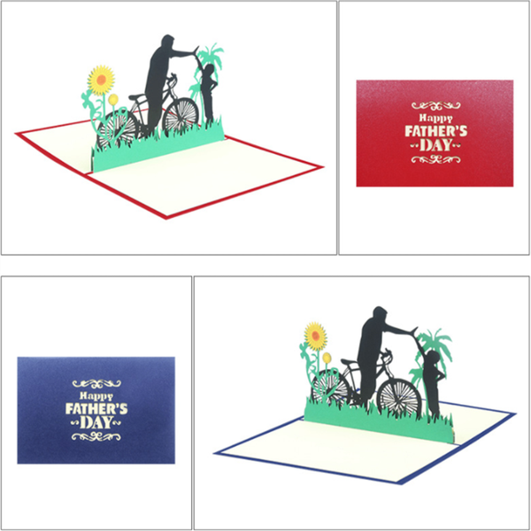 

greeting cards father's day card birthday 3d -up for dad with envelope thanksgiving daddy grandpa from son & daughter