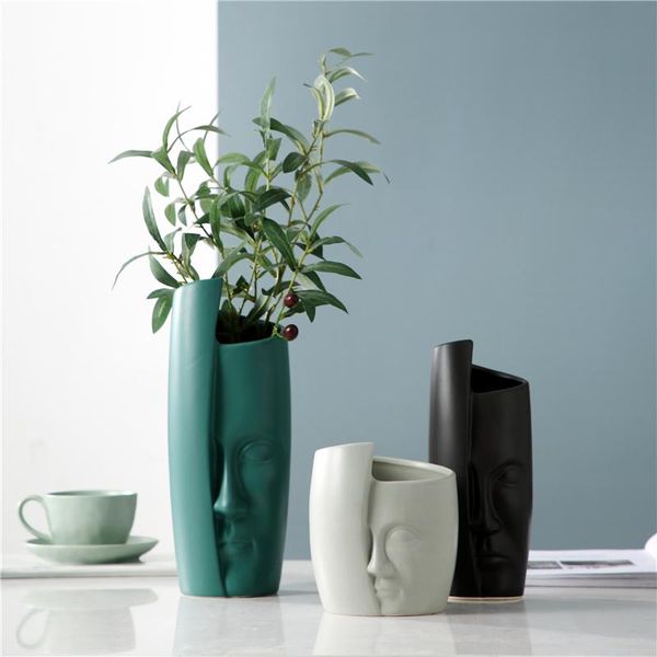 

vases ceramic flower pot- art human face vase-deskdecoration ornaments-arts crafts vase for flowers