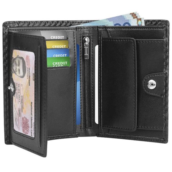 

the wallet carbon fiber rfid men's vertical multi card zero wallet, Black