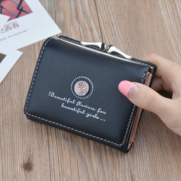 

brand designer wallet women small leather zipper coin pocket ladies purse card holders wallets clutch bags w058, Red;black