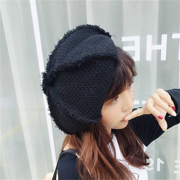 

spring and summer versatile thin beret children's sweet and lovely pumpkin hat casual painter hat, Blue;gray