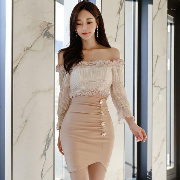 

winter korea slash neck ruffles patchwork hollow out high waisted bodycon mini irregular women's sweet dress casual dresses, Black;gray