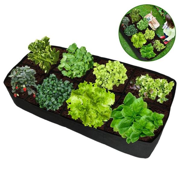 

planters & pots grow bag fabric garden plant bed vegetable plante seedling gallon tree handle 4/8-hole rectangular container planting bags