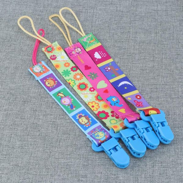 

pacifiers# 4pcs beautiful printing pacifier chain clip for born infant baby