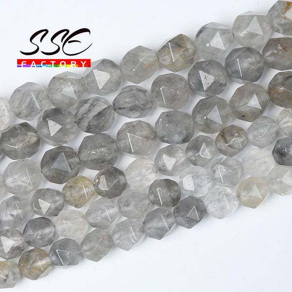 

other faceted gray cloud crystal beads natural grey demon quartz stone for jewelry making diy bracelets accessories 6 8 10mm 15"