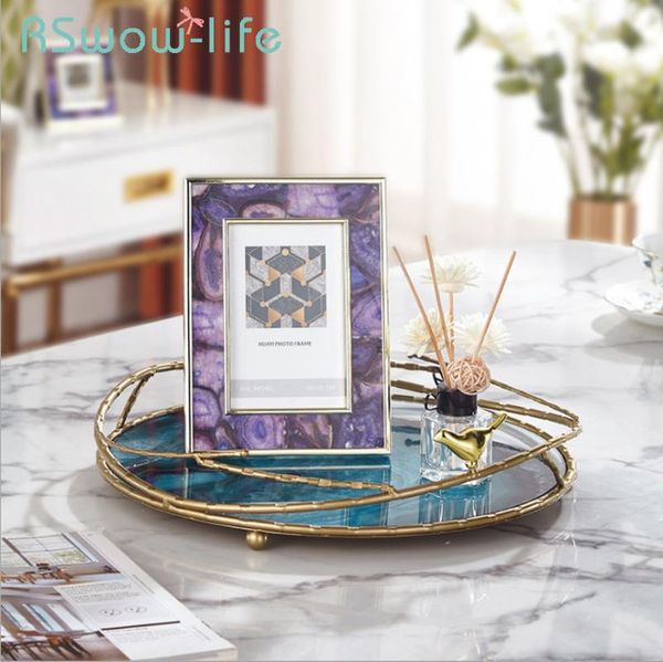 

kitchen storage & organization light luxury hardware + glass tray bedroom jewelry serving living room restaurant home trays decorations
