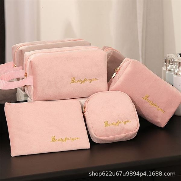 

wind cosmetic flannel hand large capacity lipstick travel storage bag four piece set