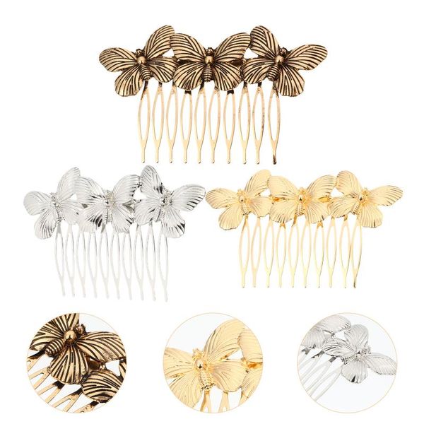 

hair brushes 3pcs butterflies comb vintage headpiece pretty accessories for, Silver