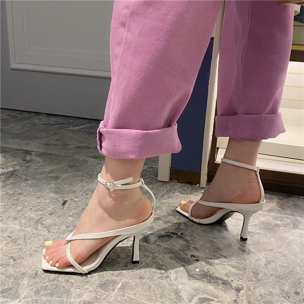 

high heeled sandals thin heel open toe summer shoes dress, Black