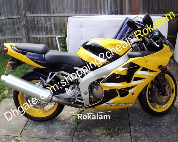 Para Kawasaki Ninja ZX6R ZX-6R ZX 6R 6 R ZX636 ZX-636 Fairing Motocicleta Amarelo Black White 2000 2001 2002 (moldagem por injeção)