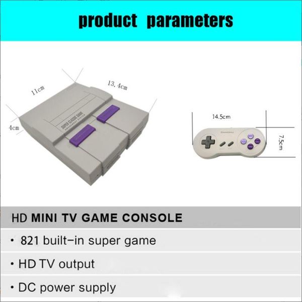 

retro classic tv player built-in 821 games with dual gamepads g6dd portable players game